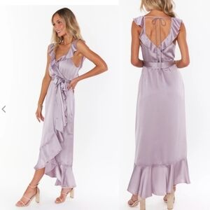 Show Me Your Mumu Samantha Ruffle Dress MEDIUM  Dusty  Purple Luxe  Golden 5